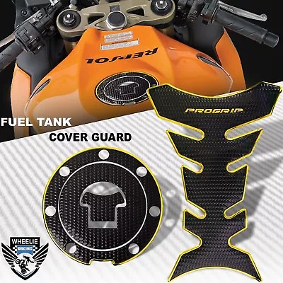 Chromed Gold&black Pro Grip Fuel Tank Pad+gas Cap Cover 03-16 Cbr-1000rr/600rr • $20.79