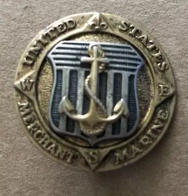 Vintage STERLING US United States Merchant Marine Pin Pinback WWII Anchor As-is • $29.99