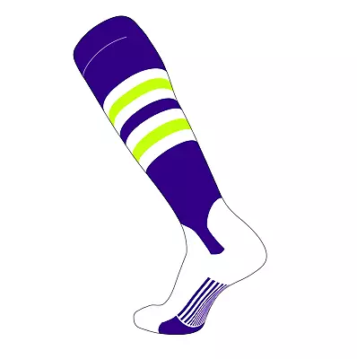 TCK Elite Baseball Knee High Stirrup Socks (I 5in) Purple White NEON Green • $15.99