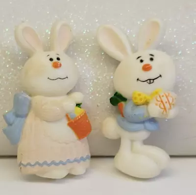 $12.99 • Buy Vintage Plastic Easter Bunny Girl &  Boy Lot  Easter Basket Egg ADORABLE