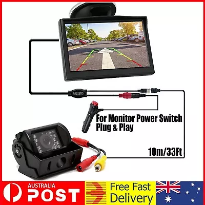 Reverse Camera Wireless HD 5'' Kit 12V Reversing Camera Truck Caravan Rear View • $63.20