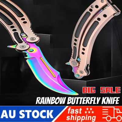 CSGO Rainbow Butterfly Knife Comb Metal Folding Practice Trainer Training Tool • $19.99