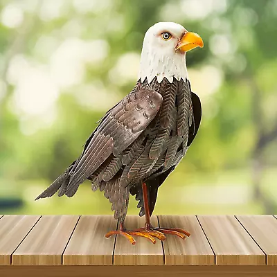 Bald Eagle Metal Garden Bird Yard Sculpture Art- Large Statue Realistic Standin • $37.63