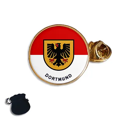 Dortmund City Flag Coat Of Arms Germany  Enamel Lapel Pin Badge Gift • £5.49