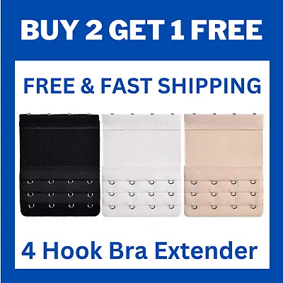 4 Hook Adjustable Elastic Bra Extender Bra Strap Extension Maternity Underwear • £2.29