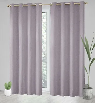 Thermal Dimout Insulated Nature Look Bedroom Curtains Curtains 2 Panels 9Colour • £25