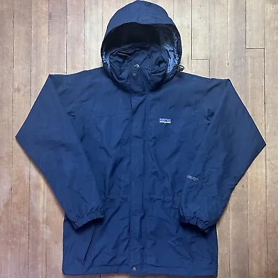 Patagonia Women's Rain Jacket Hooded Coat Black Water Proof Gore-Tex Size M • $60