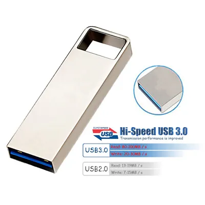 USB 3.0/2.0 64GB 32GB 16GB 8GB Metal Flash Drive Data Storage Thumb Memory Stick • £4.79