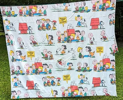 1971 Vintage Peanuts Gang Snoopy Schulz Happiness Is Twin Flat Bed Sheet Mohawk • $25