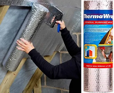 Thermawrap Bubble Foil Insulation 600mm X 7.5m Heat Reflective Energy Saving • £17.99