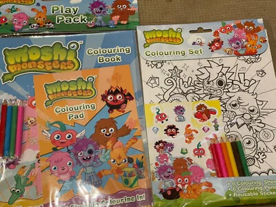 £2.50 • Buy Moshi Monsters 2 Colouring Sets With Colouring Pencils And Stickers