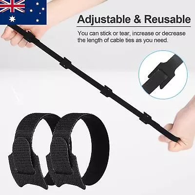 100-300pcs Reusable Cable Tie Nylon Hook Loop Strap Cord Ties PC TV Organiser • $15.39