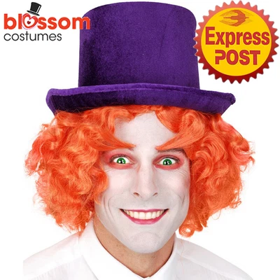 £8.77 • Buy AC1332 Mad Hatter Purple Velvet Top Hat Alice In Wonderland Costume Book Week