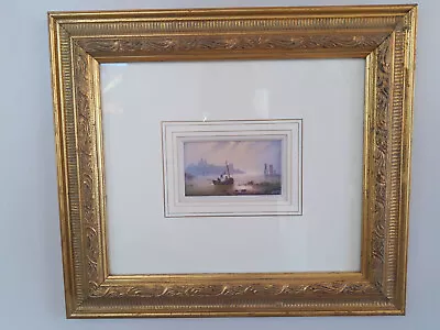 Wall Hanging Framed Sail Boat On The Beach Nautical Sea Art Picture Gold Frame • £59.95