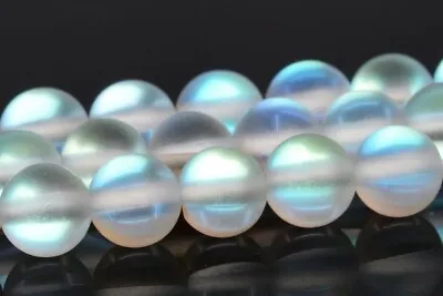 Matte White Mystic Aura Quartz Beads Round Loose Beads 6/8/10/12MM • $5.29