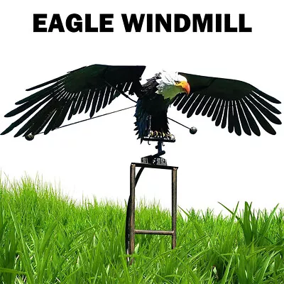 Bird Statue Eagle Stakes Iron Metal Eagle Wind Spinners For Garden Patio Yard • £14.03