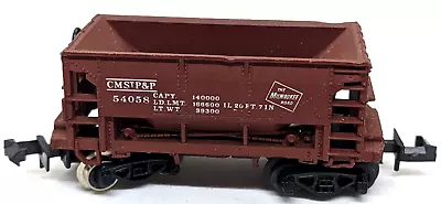 N-Gauge Atlas Milwaukee Road Ore HOPPER Car CMSTP&P #54058 VINTAGE BROWN RARE. • $36.10