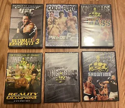 6 NEW MMA DVD Lot UFC PRIDE Mixed Martial Arts Best Of King Cage KO Knockout • $10