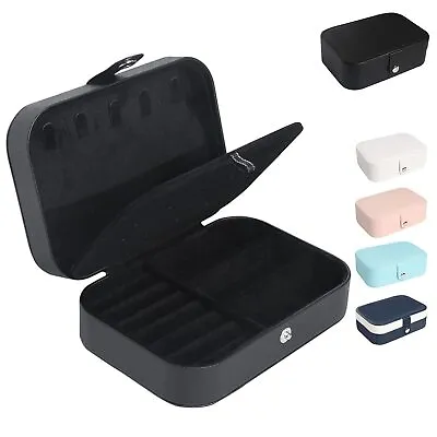 Portable Jewelry Box Organizer Leather Jewellery Ornaments Case Travel Storage • $10.76