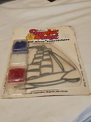 Vtg Makit & Bakit Stained Glass Suncatcher Ornament SAILING SHIP Make It Bake It • $12.99