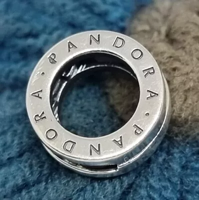 Genuine Pandora Reflexions Silver Logo Circle Clip Charm 💕 S925 ALE  • £25