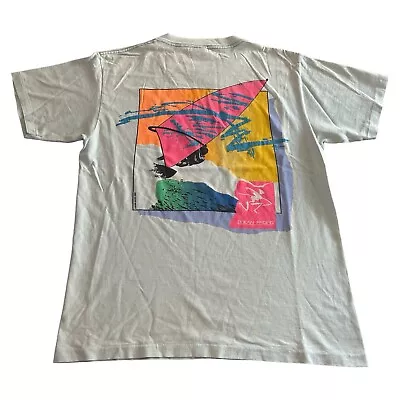 Vintage 80's Ocean Pacific Blue Wind Surf T-shirt Mens Size M - Made In Usa 1989 • £37.60