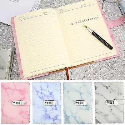 Girls Secret Diary With Password Code Lock A5 PU Leather Writing Lined Journal • $26.82