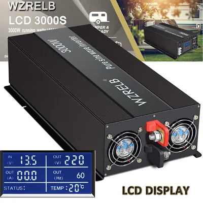 WZRELB Pure Sine Wave Inverter 12V 24V 36V 48V Power Converter 2000w 3000w Solar • $213.75