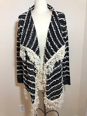 Anthopologie LA FEE VERTE  Size M.Nobby Knitted Fringe Open Front Cardigan • $8