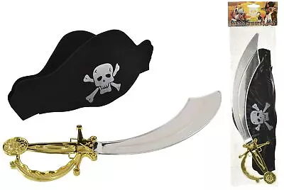 Kids Toy Captain Jack Pirate Set - Sword & Pirate Hat • £4.49