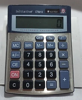 £4.99 • Buy Calculator Dual Power CT9213 Jumbo Display  Initiative Electronic 14cm X 10cm