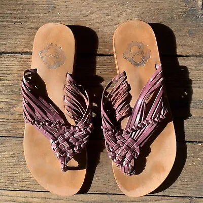 Vintage Ecote Purple Leather Sandals • $35