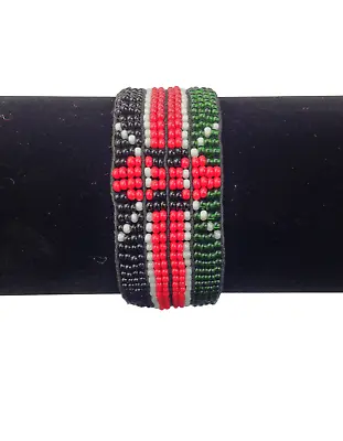 Wrist Band Bracelet Maasai Masai Beaded Kenyan Flag With Elastic Men Size 8  • $7.99