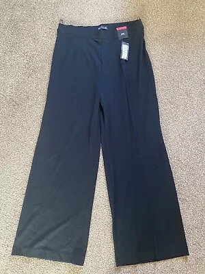 M&S High Rise Wide Leg Trousers Dark Navy Size 18 Regular New With Tags • £5