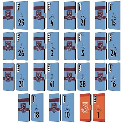 West Ham United Fc 2020/21 Players Away Kit Leather Book Case For Samsung 4 • £6.95