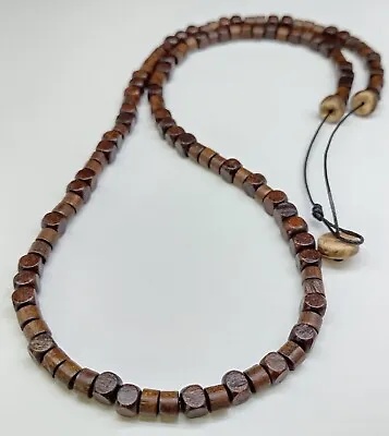 Wood Beaded Necklace Pendant Accessory Wooden Jewelry Gift For Men Women • $15.99