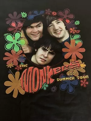 Black The Monkees 2001 Summer Tour T-Shirt XL Monkeys • $36.99