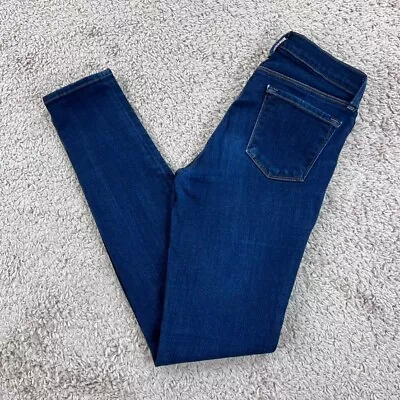 J BRAND Super Skinny Dark Wash Mid-Rise Denim Jeans Womens 25 Classic Stretch • $10.49