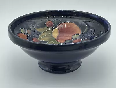 Antique MOORCROFT Small Footed Ceramic Bowl W/ Pomegranate (~4.4  Diameter) Blue • $74.99