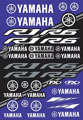 FACTORY EFFEX FX Yamaha R1 R6 Vinyl Decal Sticker Sheet • $49.95