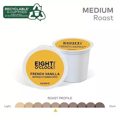 96/PACK Eight O'Clock Coffee French Vanilla MEDIUM ROAST K CUPS FREE SHIPPING • $33.49