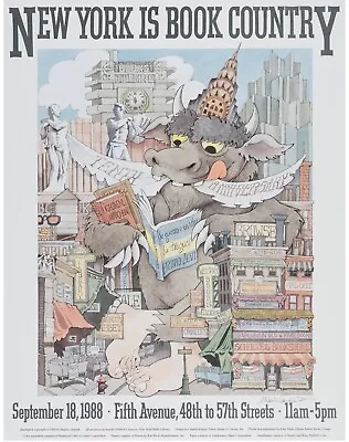 Maurice Sendak ~ New York Is Book Country  Original Signed Poster Circa 1988 • $1395