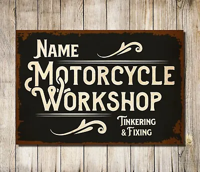 Personalised Motorcycle Motorbike Accessory Sign Wall Decor Metal Plaque • £7.50