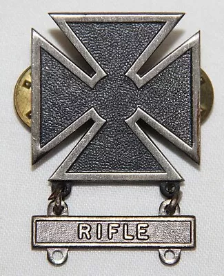 Original Vietnam U.s. Army Marksman Badge With Rifle Bar 1/20 Silver Filled • $11.99