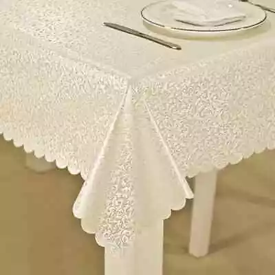 Luxury Table Cloth Jacquard Printed Tablecloth Checkered Pattern Table Cloth • $63.74