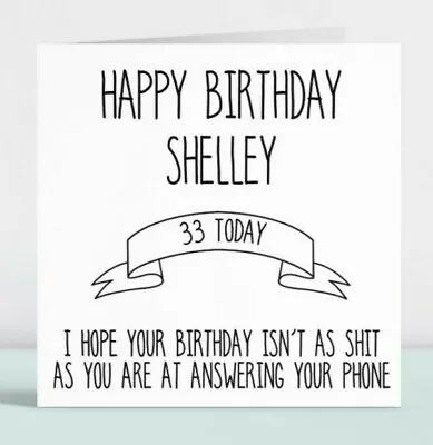 £3.49 • Buy Personalised Funny Happy Birthday Card Gift Mum Sister Best Friend Daughter Wife
