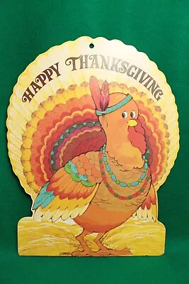 Vintage Paper Die Cut Happy Thanksgiving Turkey Decoration 12  • $9.95