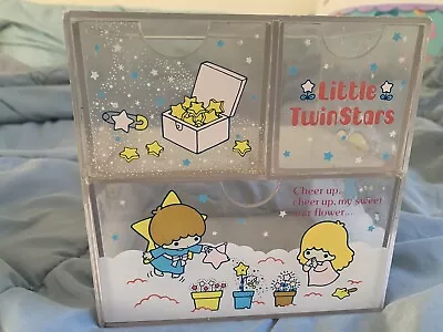 Vintage 1976 Sanrio Little Twin Stars Clear Drawers Trinket Jewelry Box • $99