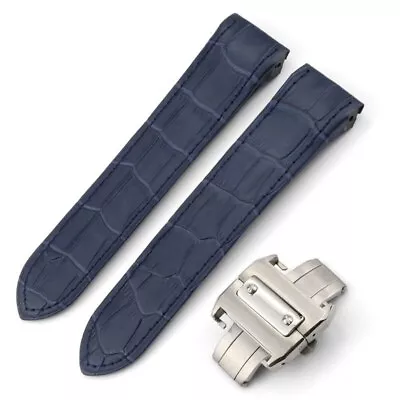 £41.99 • Buy Blue Strap Band For Cartier Santos M/XL In Printed Alligator/Crocodile