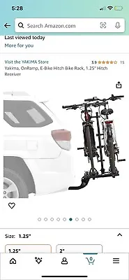 Yakima OnRamp E-Bike Hitch Bike Rack 1.25  Hitch Receiver • $500